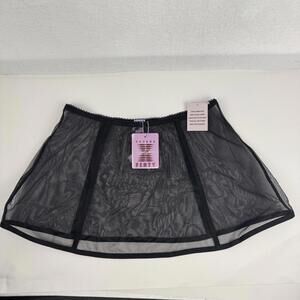 NEW Savage x Fenty by Adam Selman Womens Large Black Lace Sheer Mini Skirt